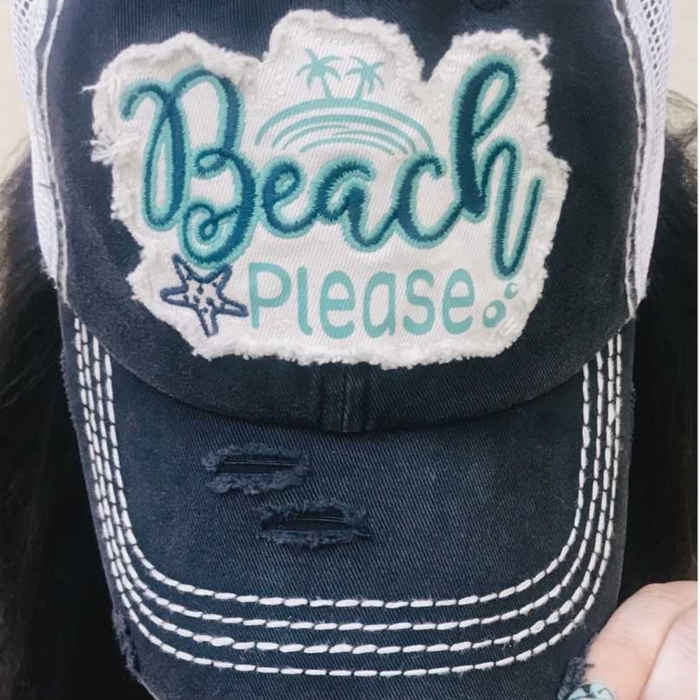Beach Please Hat Charcoal Navy